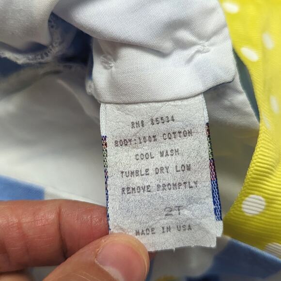 Vintage The Bailey Boys Dress Girls Size 2T Blue Stripe Rubber Ducky Sundress - Picture 8 of 8